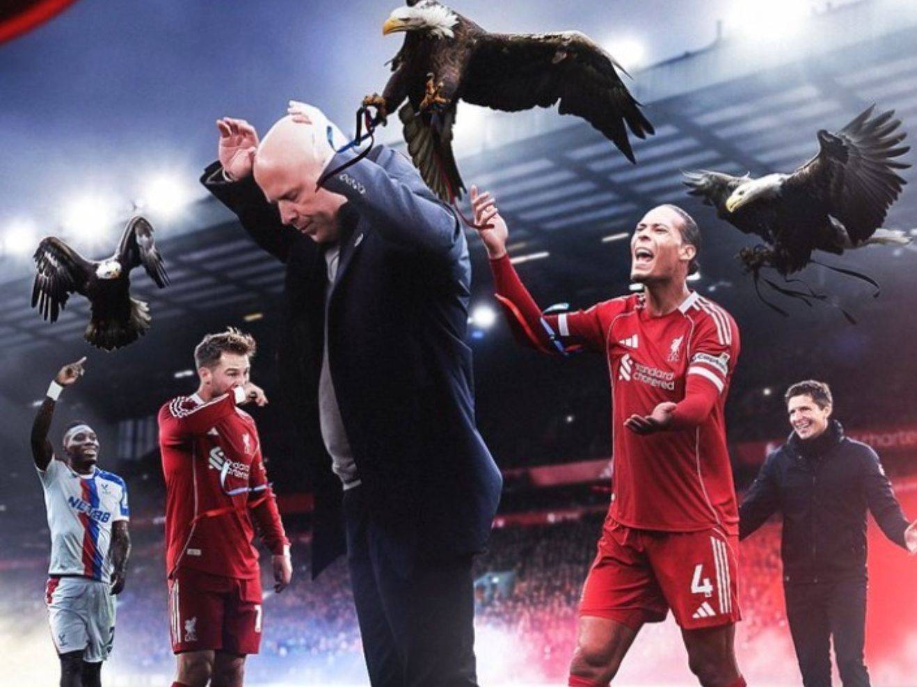 การล่มสลายของลิเวอร์พูลเหมือนภูเขาถล่ม! พ่ายแพ้ 0-3 ทำให้พวกเขาตกรอบ: ความพ่ายแพ้ในลีกภายในประเทศติดต่อกันเป็นครั้งที่ห้าอย่างน่าอับอาย สลอตต์ปรบมืออย่างบ้าคลั่ง คริสตัล พาเลซ ซาร์รบุก