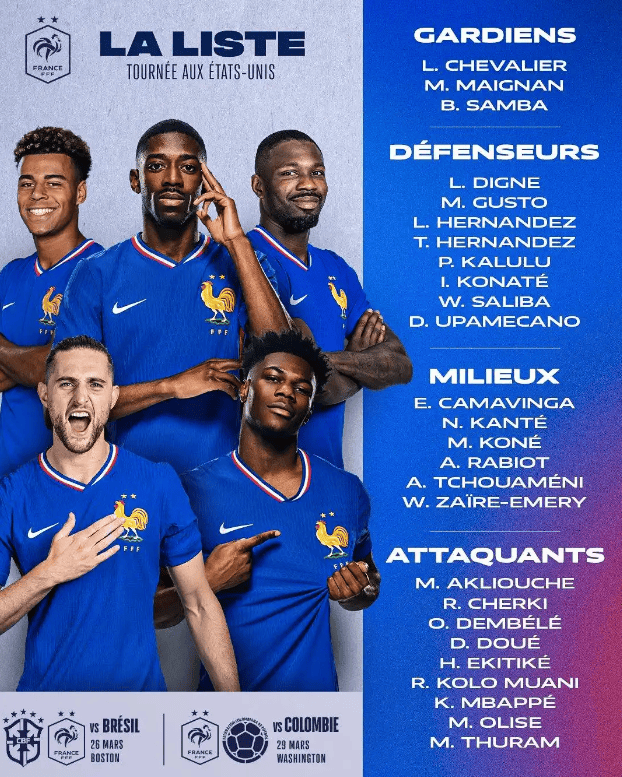 ทีมของฝรั่งเศส: Mbappe Dembele นำ Olissedd Ekant ใน LIST_REAL MADRID_AMENI_INTER มิลาน